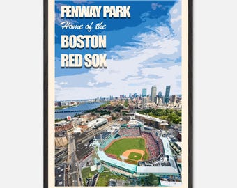 Boston Print Baseball Prints Matte Print Perfect for Sports Fans Fenway Park Poster Print