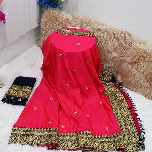 Women&#39;s Party Wear Saree-Pink Color Indian/ Pakistani/ Bangladeshi Women&#39;s Thread work, Embroidery, Traditional, Silk Saree for Women