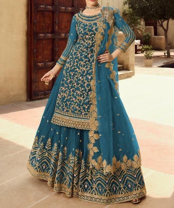 Nazon Brand-Embroidered Sharara Dress - NB61569