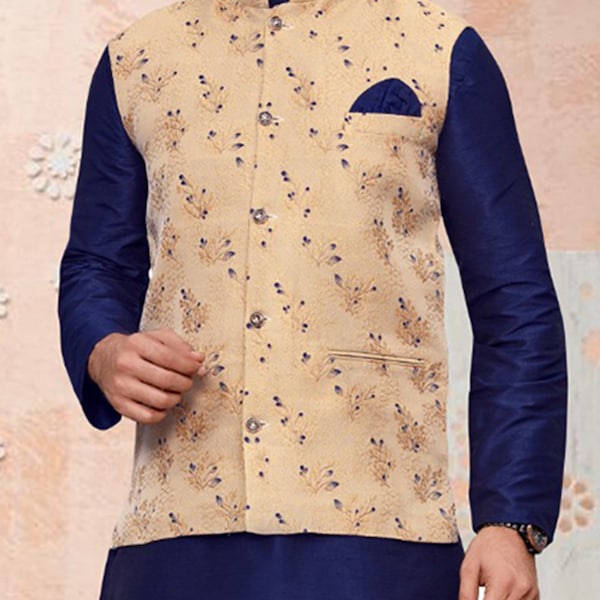 Exclusive Men's Koti-Cream Color/Men's Traditional wear/Eid Collection/ Pakistani Wedding Wear/Indian Nehru Jacket /Bangladeshi Style