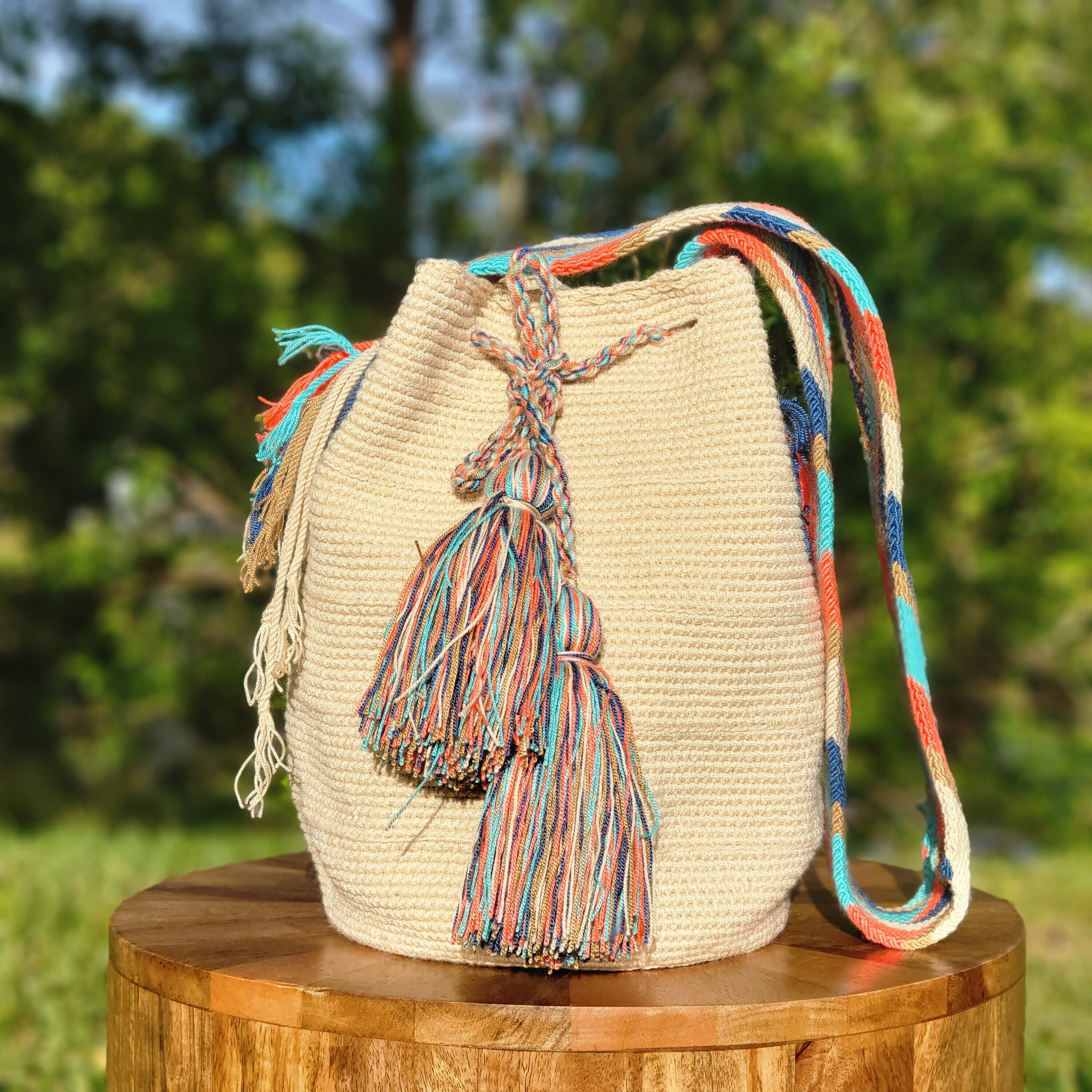 Crochet mochila look bags sale