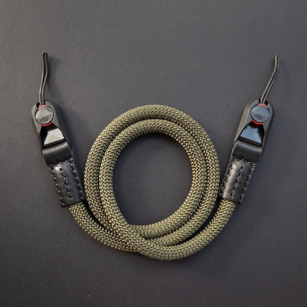 Rope and Leather Camera Strap Made With Peak Design Anchor Links Etsy