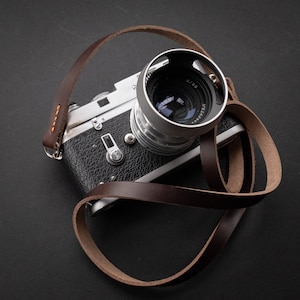 Slim Horween Leather Camera Neck Strap