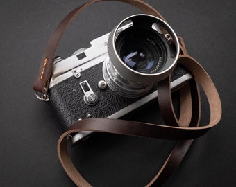 Slim Horween Leather Camera Neck Strap