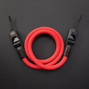 RED "Premium" Rope and Leather Camera Strap - Made With Peak Design Anchor Links