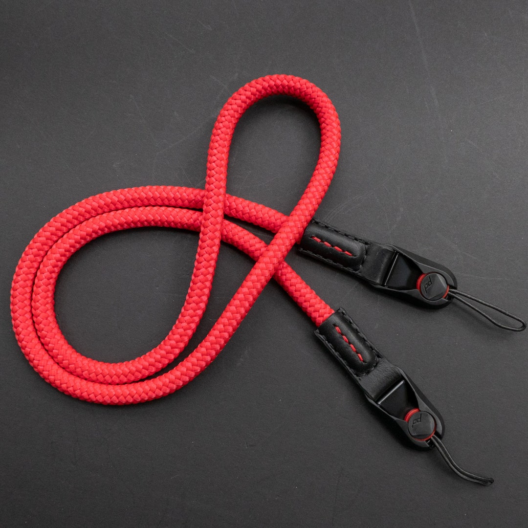 Red Rope Camera Strap RED Marine Rope and Leather Camera Strap - Made With Peak Design Anchor ...