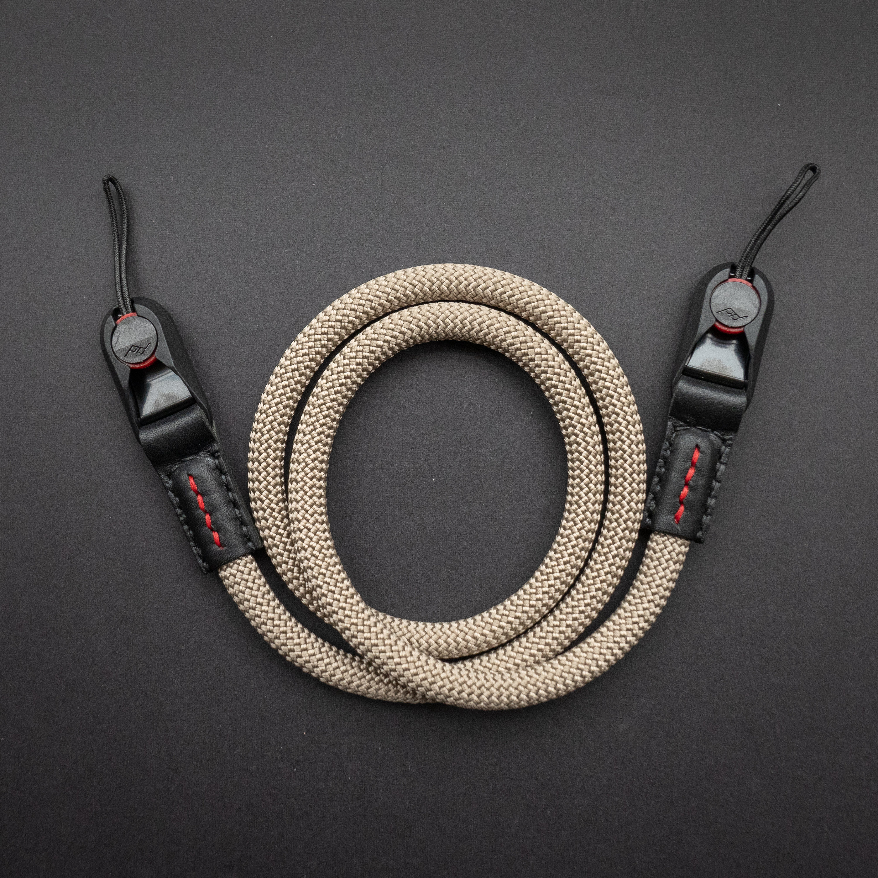 Premium Tan Rope Camera Strap With Leather & Peak Design Anchor