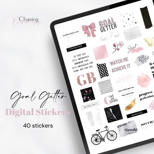 Goal Getter Sticker Collection, Girl Boss Digital Stickers, Digital Stickers, Goodnotes Stickers, Digital Planner Stickers