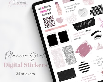 Girl Boss Digital Stickers: Planner Girl Collection