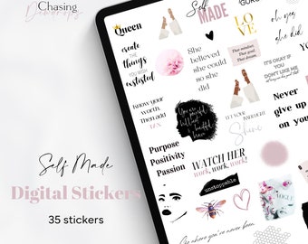 Girl Boss Digital Stickers: Planner & GoodNotes (PNG)