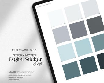 Neutral Tone Sticky Note Digital Stickers | Goodnotes, iPad (PNGs Included)
