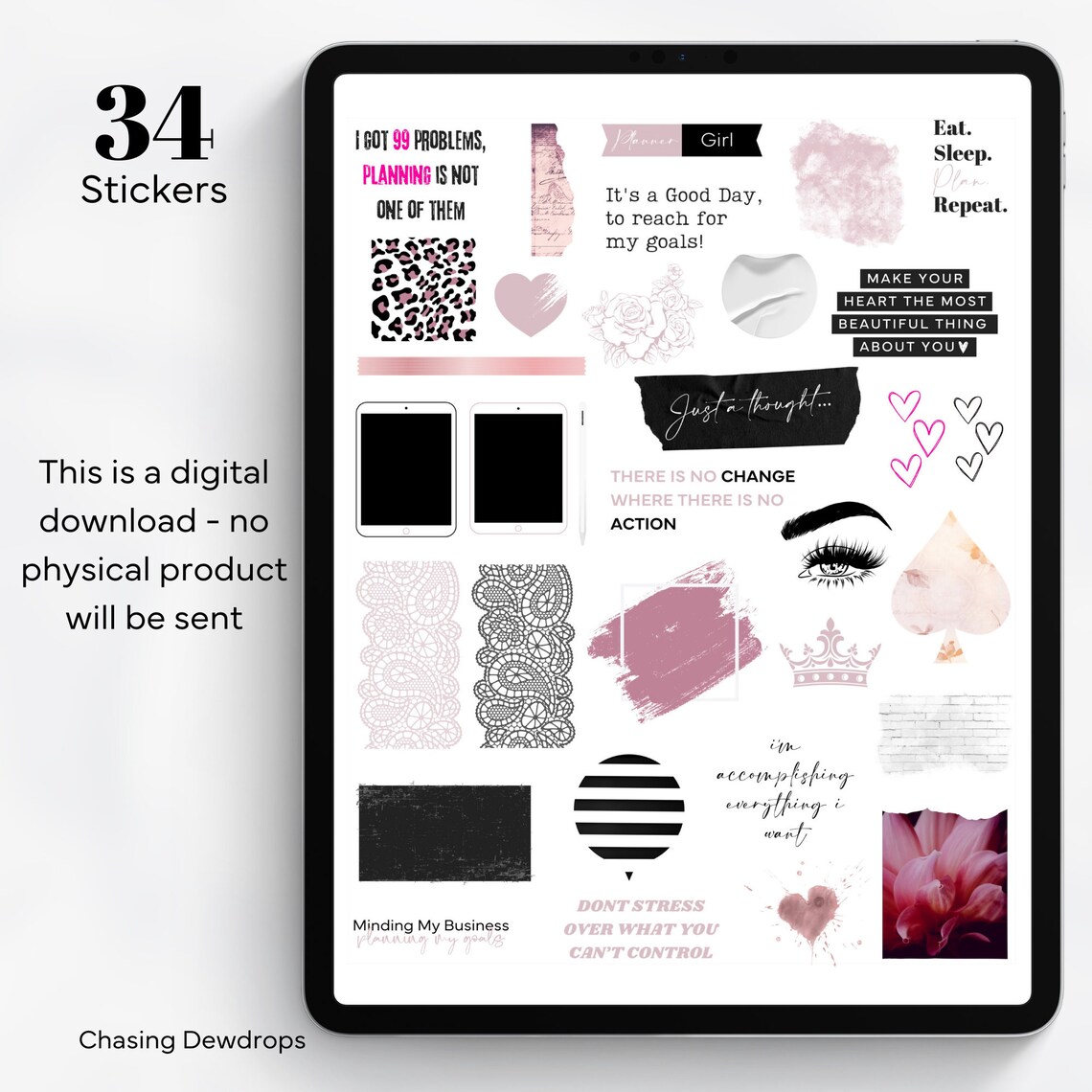 Planner Girl Sticker Collection Girl Boss Digital Stickers Etsy