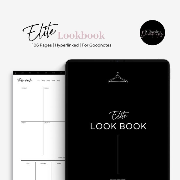 Elite Lookbook von Chasing Dewdrops, Digital Lookbook, Kleiderschrank Planer, Outfit Planner, Digital Planner, Goodnotes Planner, Fashion Planner