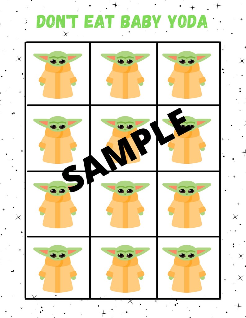Baby Yoda Birthday Game, Star Wars, Don't Eat Grogu and Don't Eat Baby