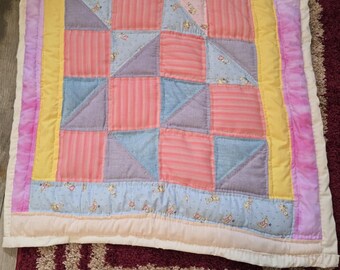 Handmade Pastel Bunny Quilt