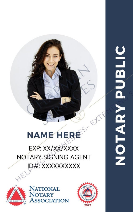 Vertical Badge Template Notary Public Etsy
