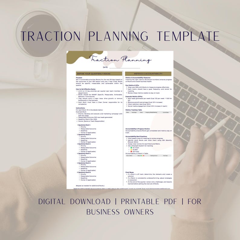 Traction Planning Template | Quarterly Goal Setting for Business ...