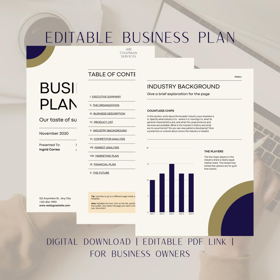 Editable Business Plan Template | Canva Link | Small Business Startup ...