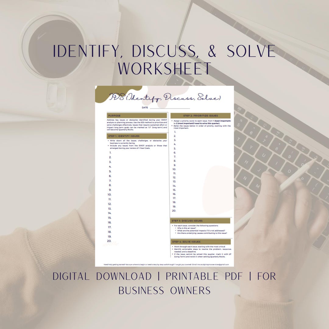 IDS Problem Solving Worksheet | Template for Identifying & Solving ...