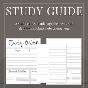 Study guide template, goodnotes for college, note taking template, print on demand, journal template, school notes, college note template