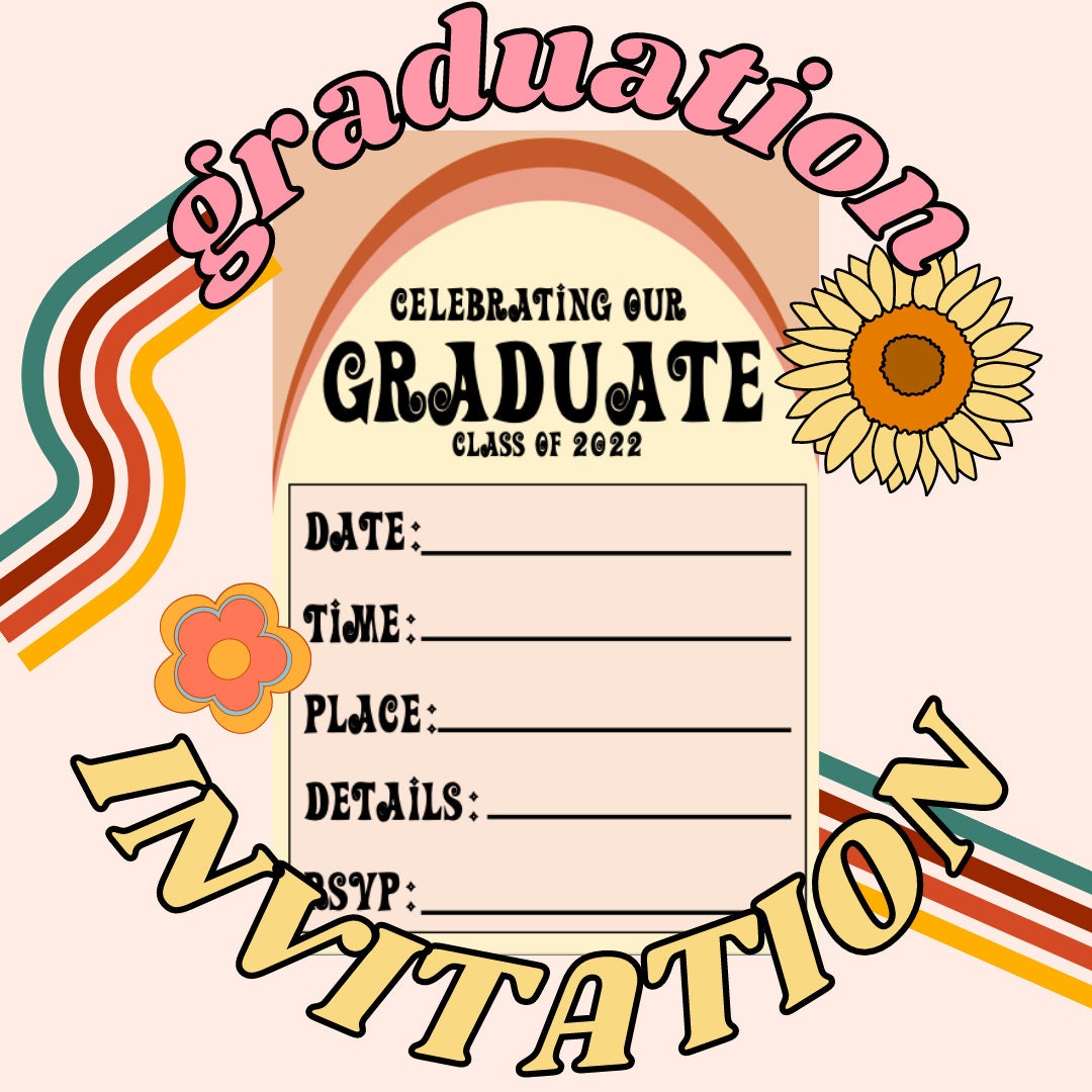 Graduation Invitation Groovy Graduation Invitation Etsy graduation-invitation-groovy-graduation-invitation-etsy