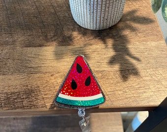 Watermelon Slice Badge Reel- Interchangeable