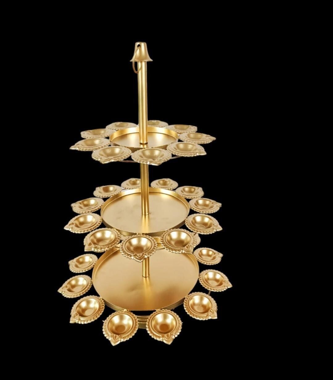 3 Layer Diya urli stand. Diwali diya/Candle stand/ Festive Decor  Urli, Diwali Diya bowl, Indian wedding