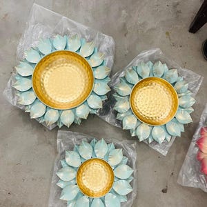 Leaf decorative bowl. Patta Urli/Diwali decor/Pooja room. Set of 3.