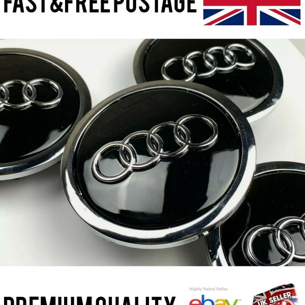 4er Set Audi a3 a4 a6 a8 tt 4x Alu Radnabenkappen neu schwarz 68mm