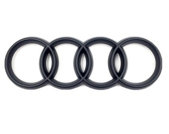 Matt Black Front Grille Badge Rings Logo Emblem Audi 263mm x 90mm A4 04-06