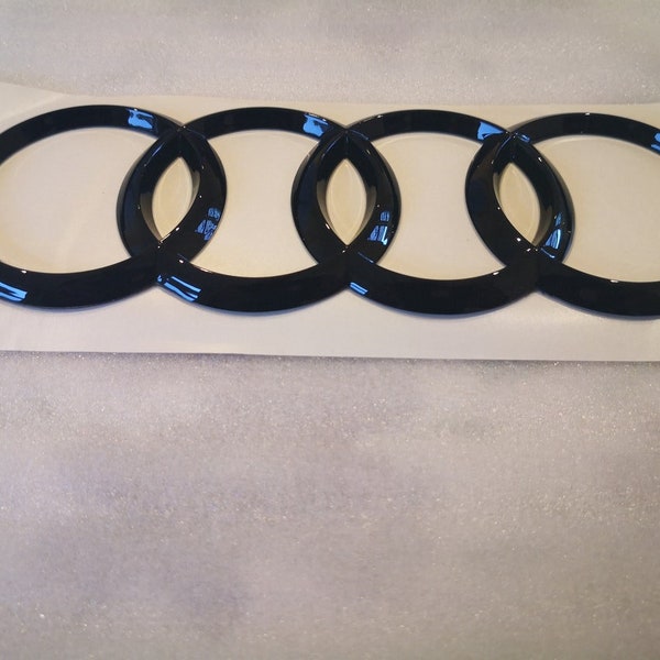 Audi Schwarz Glanz Hinten Audi Badge Logo Ringe Emblem Audi A4 A5 A6 192mm X 68mm