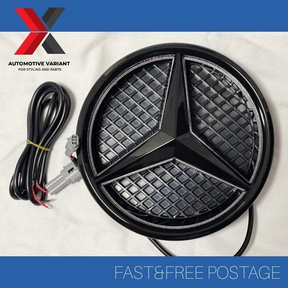 Logo emblème Mercedes Star 3 points noir brillant étoile emblème