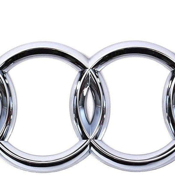 Audi anneaux 285 mm capot avant calandre emblème insigne autocollant Chrome Sliver a6 a7 q3 q5 q7