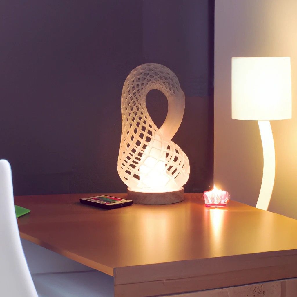 Klein Bottle Desk Lamp, Multicolored, 3D Printed, Modern Home