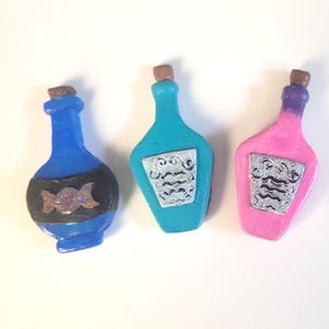 Witch’s Magic Potion Bottle Pins - Handmade Resin with Enchanting Designs