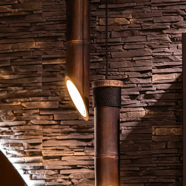 Bamboo lamp – ceiling lamp – wooden lamp – wooden bamboo lighting