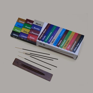 Natural Choice Incense Gift Pack with a Wooden Burner (12 Fragrances)