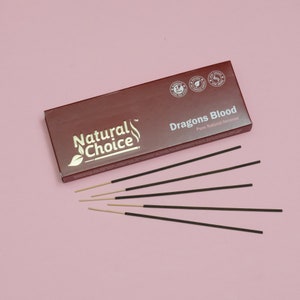 Bastões de incenso Natural Choice 100 gramas, bastões de incenso tradicionais com baixa fumaça feitos do zero, nunca mergulhados (sangue de dragão, pacote único)