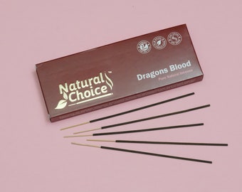 Natural Choice wierookstokjes 100 gram, rookarme traditionele wierookstokjes gemaakt van kras, nooit gedoopt (drakenbloed, enkele verpakking)