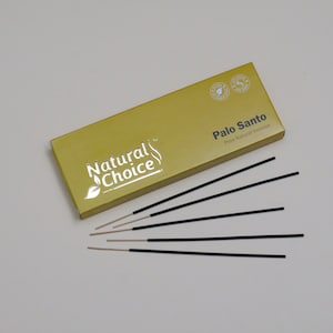 Natural Choice Incense Sticks 100 Grams, Low Smoke Traditional Incense Sticks Made from Scratch, Never Dipped (PALO Santo, Single Pack)