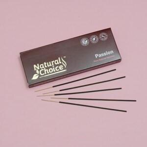 Passion Incense Sticks 100 Grams, Low Smoke Traditional Incense Sticks Made from Scratch, Never Dipped (Passion, Single Pack)