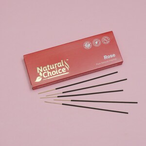 Natural Choice Incense Rose Incense Sticks 100 Grams, Traditional Incense Sticks Made from Scratch, Never Dipped (Rose, Single Pack)