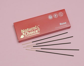 Natural Choice Incense Rose Incense Sticks 100 Grams, Traditional Incense Sticks Made from Scratch, Never Dipped (Rose, Single Pack)