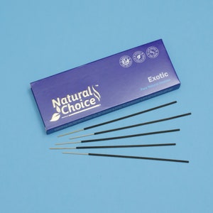 Natural Exotic Incense Sticks 100 Grams, Low Smoke Traditional Incense Sticks Made from Scratch, Never Dipped (Exotic, Single Pack)