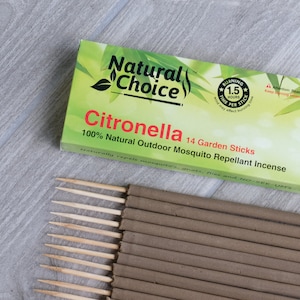Natürliche Auswahl Citronella Räucherstäbchen | 100% Natürliche Outdoor Moskito Räucherstäbchen | 14 Sticks | Deet Free
