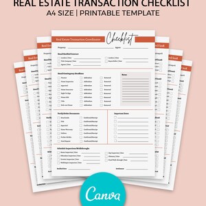 Transaction Coordinator Checklist for Realtors, Realtor Checklist, Real Estate Agent, Realtor Tools, Transaction List, Realtor Marketing