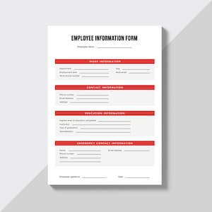 Employee Information Form, Human Resources, Disciplinary Action Notice Printable Template HR Forms and Templates