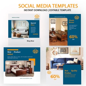 Editable, Instagram Templates, Branding Social Media Templates, Canva Templates, Instagram Post and Story Template, Instant Download
