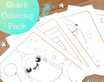 Shark Coloring Pack birthday favor. Great for a shark or ocean birthday for a Goodie Bag! Great graduation gift! get it today!