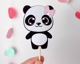 Panda Cupcake Topper. Cutest panda cupcake topper, kawaii panda cupcake topper, cute panda, kawaii cute panda, panda birthday.